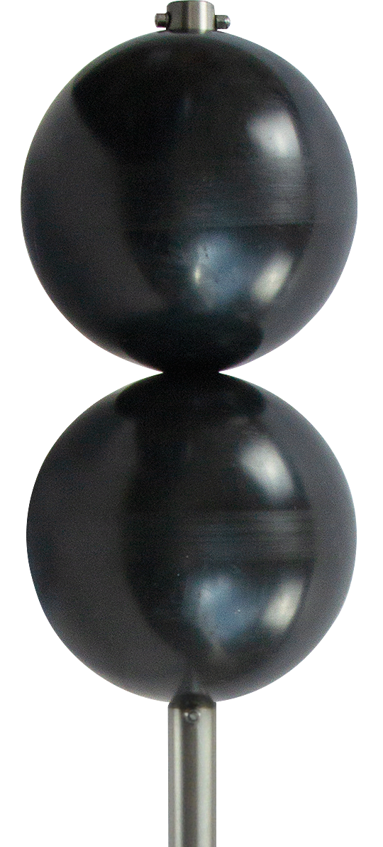 Gefahrenzeichen Toppzeichen Doppelkugel schwarz